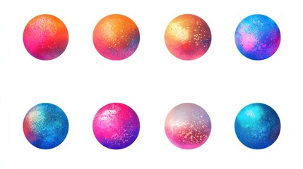 Colorful abstract spheres in vibrant gradients, creating a visually captivating arrangement.