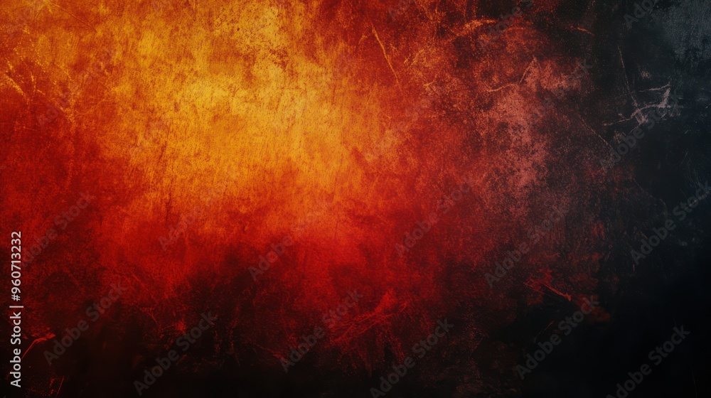 Poster a dynamic abstract background featuring fiery orange and deep black tones.