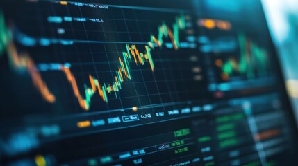 Obraz premium Stock Market Chart on Computer Screen