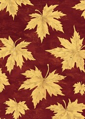 Fototapeta premium Platanus leaf illustration for autumn background