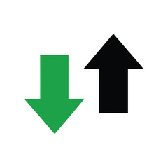 Up and down arrow, Push and Pull round warning vector illustration, isolated white background 