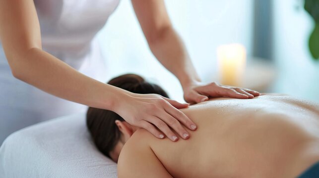 Relaxing massage therapy session focused on back relaxation and stress relief in a tranquil spa environment.