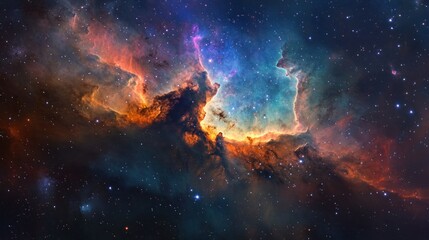 Obraz premium Cosmic Nebula with Stars and Dust