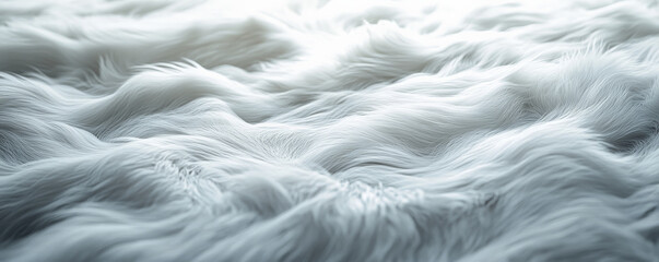 Fototapeta premium A fur textured surface with long, flowing strands, featuring subtle gradients that enhance the softness.