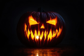 Real Jack O Lantern for halloween isolated on black background