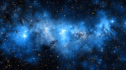 Fototapeta premium A stunning view of a bright cosmic nebula illuminated by distant stars in deep space at night