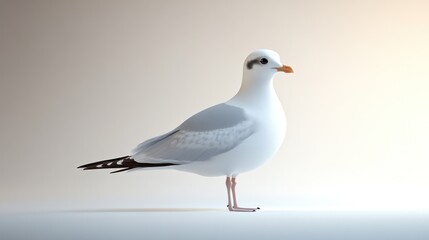 Fototapeta premium Seagull on a White Background