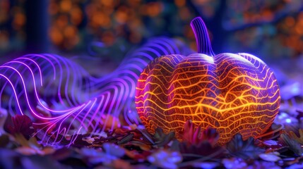 Obraz premium pumpkin with line asmr graphics.