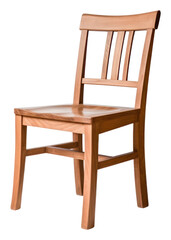 PNG Wooden chair on the white background