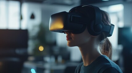 Woman Experiencing Virtual Reality