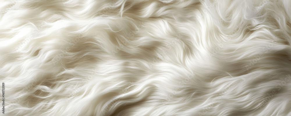 Poster a fur textured surface with long, wavy strands, creating a luxurious, flowing texture with a soft fe