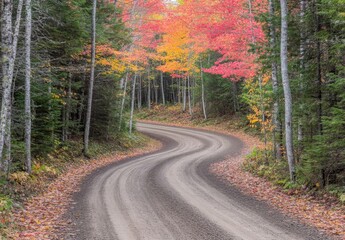 Fall foliage. Leafy forest in the autumn, with leaves changing colors to orange and red in the fall. Luminous forest in autumn in fog. Woods in the autumn.
