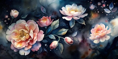 watercolor painting of flowers
