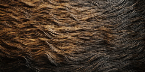 Fototapeta premium A fur textured surface with thick, rugged strands, giving a wild, untamed look with deep, rich colors and textures.