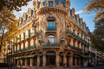 Obraz premium Paris landmark Lavirotte building facade featuring