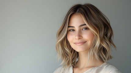 Naklejka premium Blonde smiling woman portrait