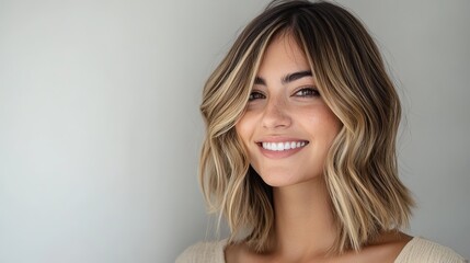 Naklejka premium Blonde smiling woman portrait