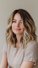 Fototapeta premium Blonde smiling woman portrait