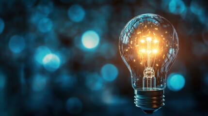 A Light Bulb Glowing Brilliantly