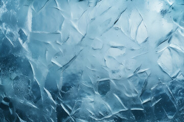 Obraz premium Processed collage of blue cold cracked ice surface texture. Background for banner, backdrop