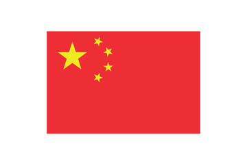 national flag of China, chinese five star red flag in 2 3 proportion, vector illustration with a white background