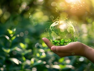 A corporate report highlighting ESG (Environmental, Social, Governance) metrics within the green energy sector, showcasing sustainable business practices in the renewable energy industry