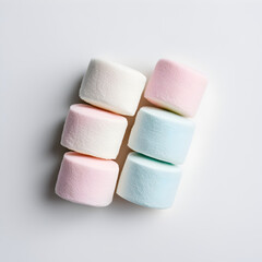 Marshmallow Isolated on White and Translucent Background
