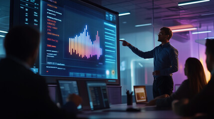 businessman giving a presentation