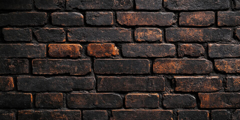 Obraz premium A close-up of a dark brown brick wall with a matte finish, with subtle variations in texture and color, creating a rich, warm atmosphere.