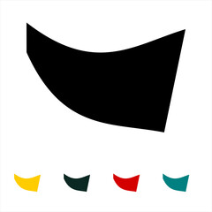 title label with stamp silhouette illustration of curved stretched fabric