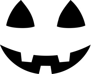 Halloween jack o lantern faces, black sticker, pumpkin scary face