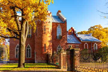 Admiralty building in Catherine park in autumn, Tsarskoe Selo (Pushkin), St. Petersburg, Russia