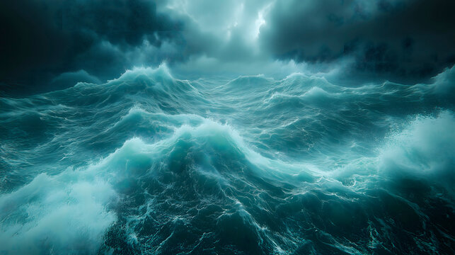 Tormenta en el mar con gran oleaje