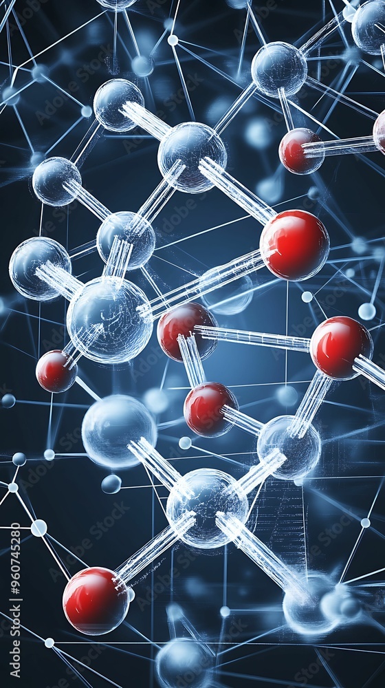 Aufkleber illuminating genome sequencing: molecular structures in digital painting style with sharp focus and 