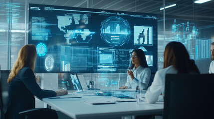 business team working together in office