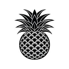 Fototapeta premium Pineapple icon illustration on white background.