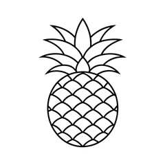 Pineapple icon illustration lineout icon on white background.