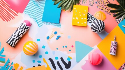 Obraz premium Colorful Abstract Background with Geometric Shapes and Patterns