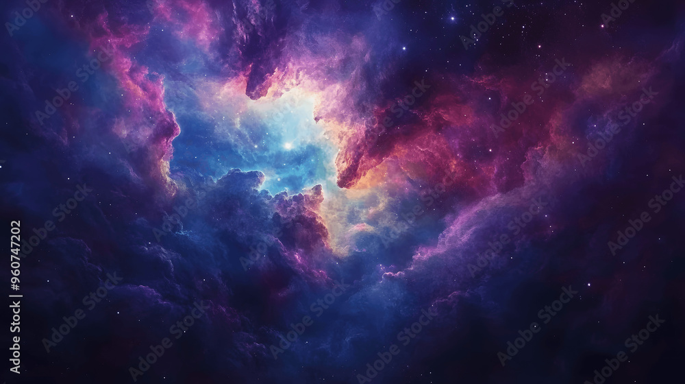 Canvas Prints nebula forming in deep space with vibrant colors and stars