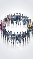 Naklejka premium Diversity and Inclusion Silhouettes representing Unity, Collaboration, Ideas, Cultures, and Innovation