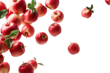 PNG Floating apples on the white background