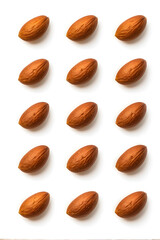 Obraz premium Almonds Isolated on White and Translucent Background 