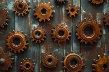 Steampunk Aesthetics: Rusty Metal Gears as Vintage Decorations
