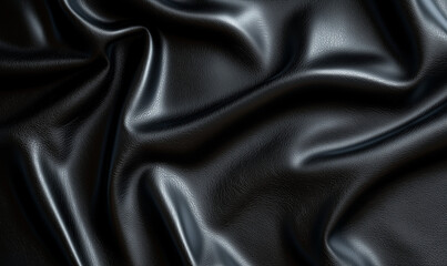 Fototapeta premium The Elegance of Smooth Black Leather: A Sleek and Luxurious Material Insight