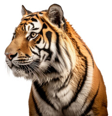 Obraz premium PNG A wildlife tiger portrait on the white background
