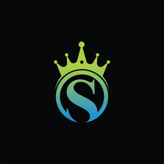 S Crown Logo, Letter S with Elegant Crown logo template