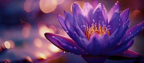 Close Up Purple Lotus Is Blooming