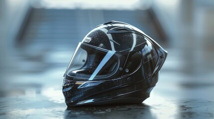 Helmet sits on a table, ready for use