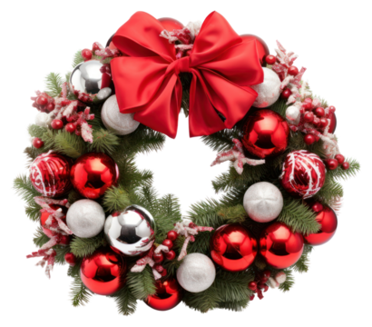 PNG Christmas Wreath Ornaments on the white background