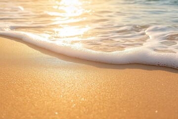 Fine, golden sand with subtle waves for a tropical beach vibe 